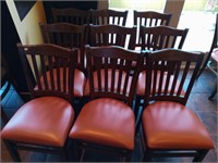 Solid Wood Chairs With Orange Base