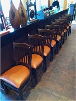 Solid Wood Chairs With Orange Base