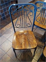 Lot of Four Wooden and Metal Chairs