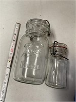 2-QT, PT Clear Glass Top Jars