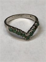 Sterling Silver 925 Ring with Emeralds!