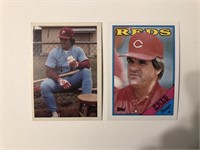 2 Vintage Pete Rose Baseball Cards