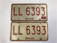 Ohio License Plates Matched Pair