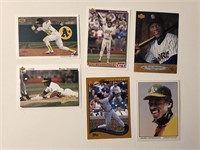 Lot of 6 Rickey Henderson Baseball Cards