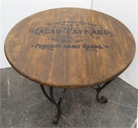 "Cacao-Payraud" Round Wood & Iron Dinette Table