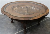 Hand Carved Oval Serving Tray Coffee Table