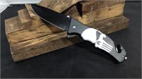 Punisher Black/white Thumb Assist Knife