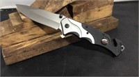 Black/Silver Harley Davidson Thumb Assist Knife