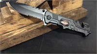 Black Harley Davidson Thumb Assist Knife