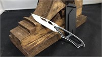 Black/Silver Thin Neck Knife w/ hanging sheath