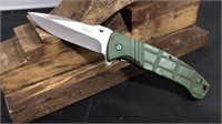 Olive Green Kentucky Cutlery Spring Assist Knife