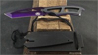 Purple Neck Knife w/hanging plastic Sheath