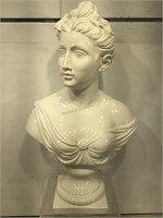 Italian Ceramic female bust, approx 11x6x20 inches
