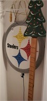 Lighted steelers decoration & Christmas card