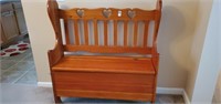 Wood bench with storage 39 1/4 " long x 43" tall