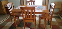 Table with 4 chairs just under 4ft long