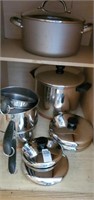 Revere ware copper bottom pots & pans set
