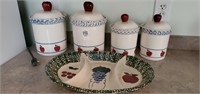 Apple canister set & divided dish