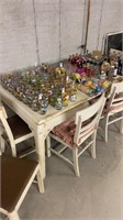 Wooden table with 6 chairs 30 inches tall by 62