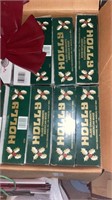 Box lot of Christmas Holly glass ornaments