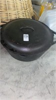 Lodge number 10 cast-iron pot with lid