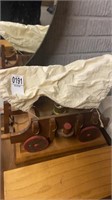 Wooden covered wagon lamp