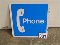 Flanged Double Sided Phone Booth Sign 18 x 18