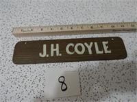 J.H. Coyle Double Sided Name Plate