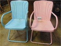 Retro Metal Lawn Chairs (Pink/Blue)