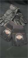 Leather gloves and Harley gloves