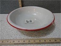 Vintage Enamel Red and White Bowl