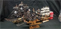 3) pirate ships
