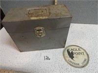 Vintage Metal File Box and Paperwork Lot