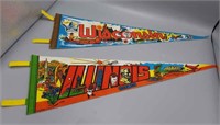 Pair if 1970's Souvenir Flags - Wisconsin,