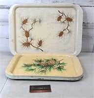 Group of 8 Metal Trays - Pinecones