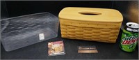 Large Longaberger Tissue Box w Lid & Liner