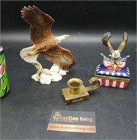Eagle Trinket Box, Italy Eagle Figurine, Brass