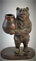 CARVED BERLIN BEAR WITH HONEY POT