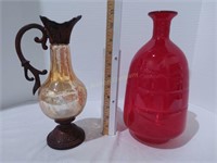 (2) Decorative Glass Vases