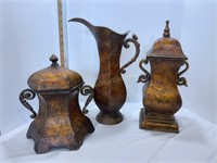 (3) Decorative Metal Containers