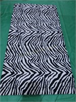 Black/White Zebra Patterned Carpet Remnant