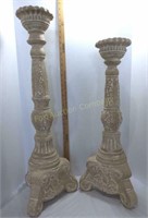 Large Plaster Candle Holders