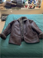 HUGE HEAVY  LEATHER JACKET BY WILSONS 2XL NOTES