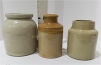 (3) Stoneware Canning Crocks