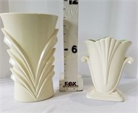 Redwing Cream Exterior & Green Interior Vases