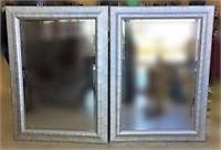 Two Buff Pewter Finish Mirrors