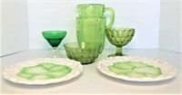 Green Glassware & Haldon Cabbage Plates