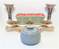 Mid Century Candle Holder and Vases