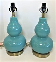 Two "I Dream Of Jeanie" Turquoise Lamps