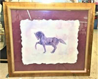 Burgundy Matted Horse Print